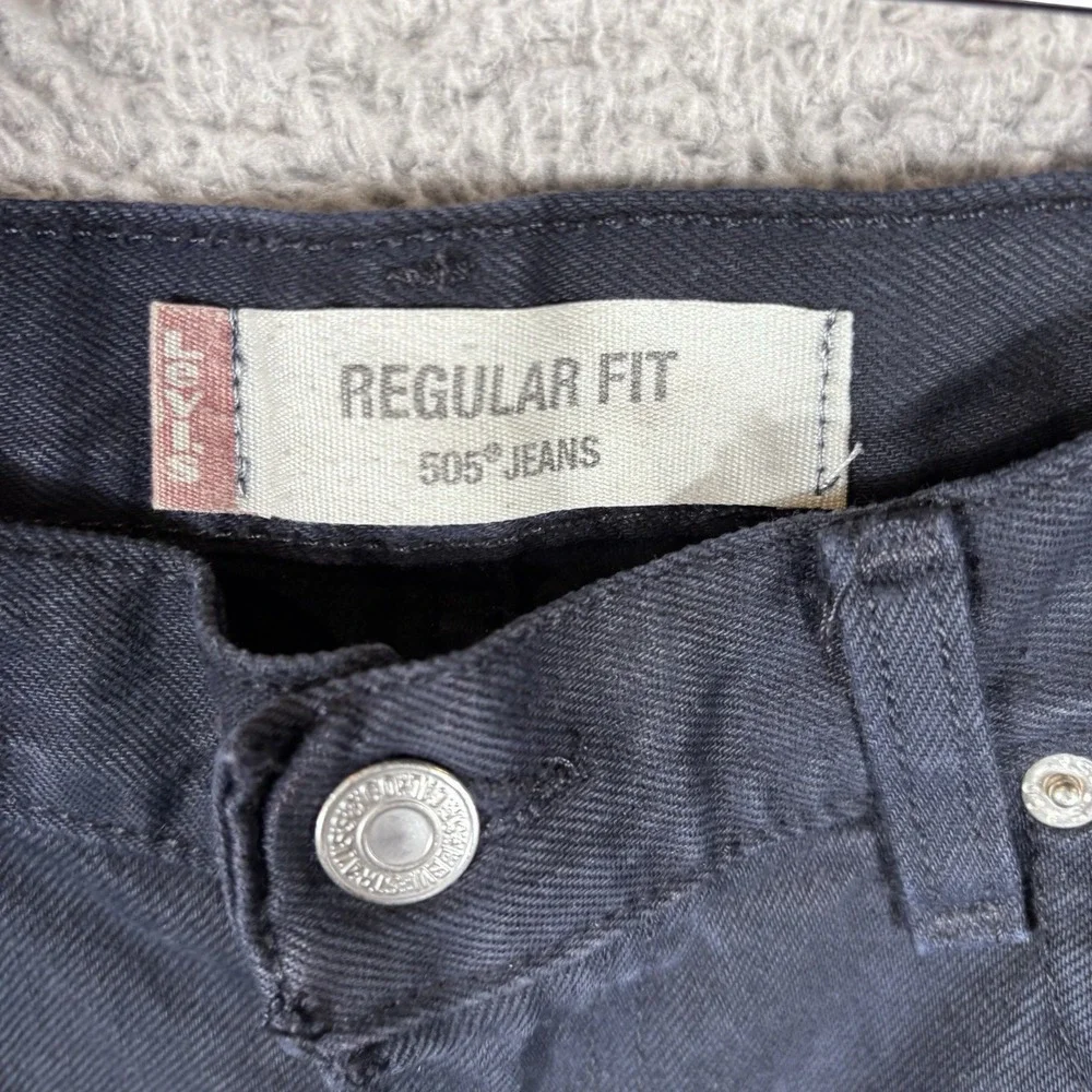 Vintage Levi's 505 Jeans Men's 34x32 Solid Dark Blue Regular Fit 90s USA‎ Made